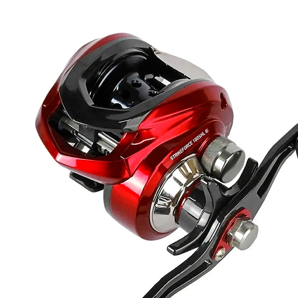 Reel Rotativo Daiwa Strikeforce 100SHL Huevito Rojo 8 Rulemanes