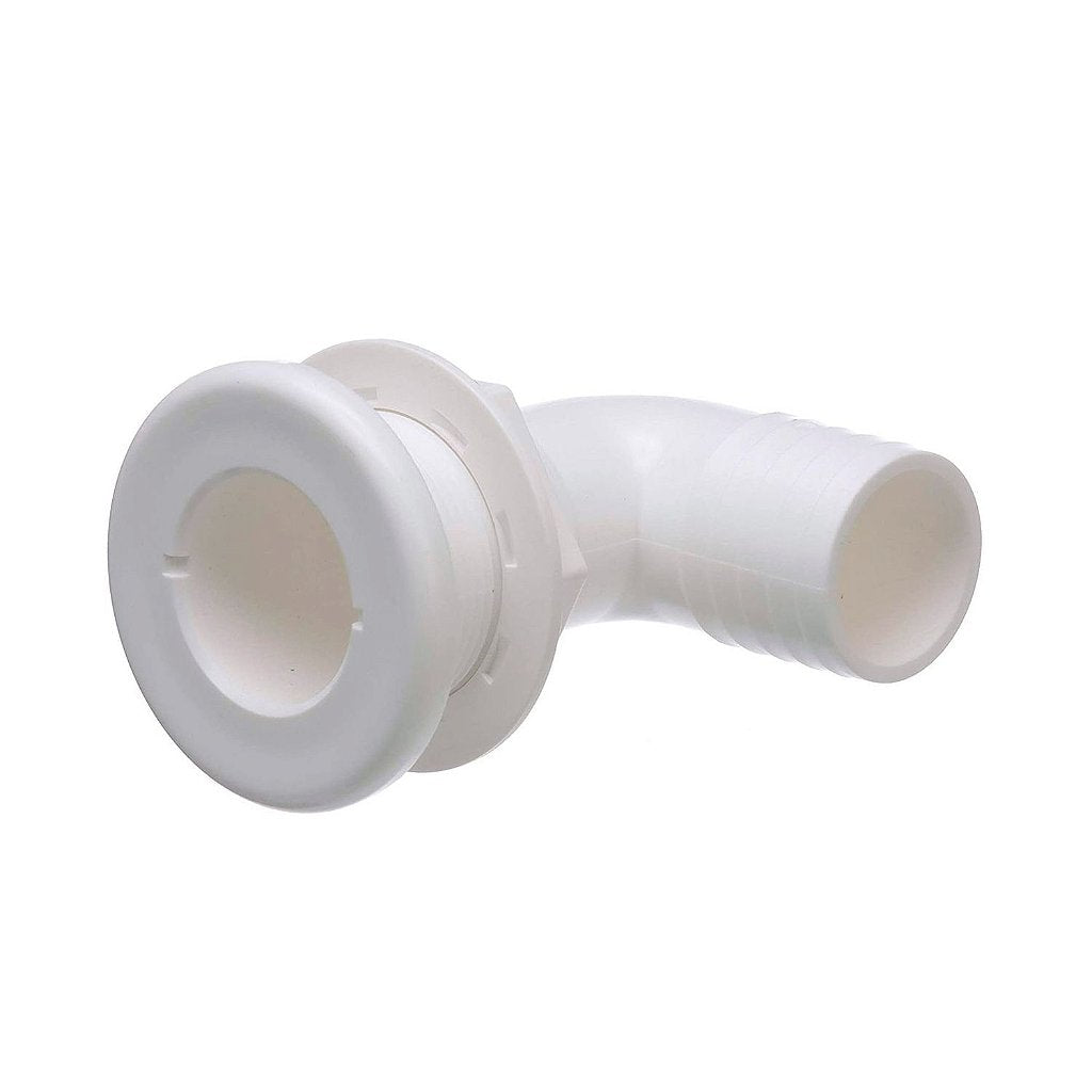 Salida de Água Costado Blanca 1 1/2" Curva 90 Barco Lancha