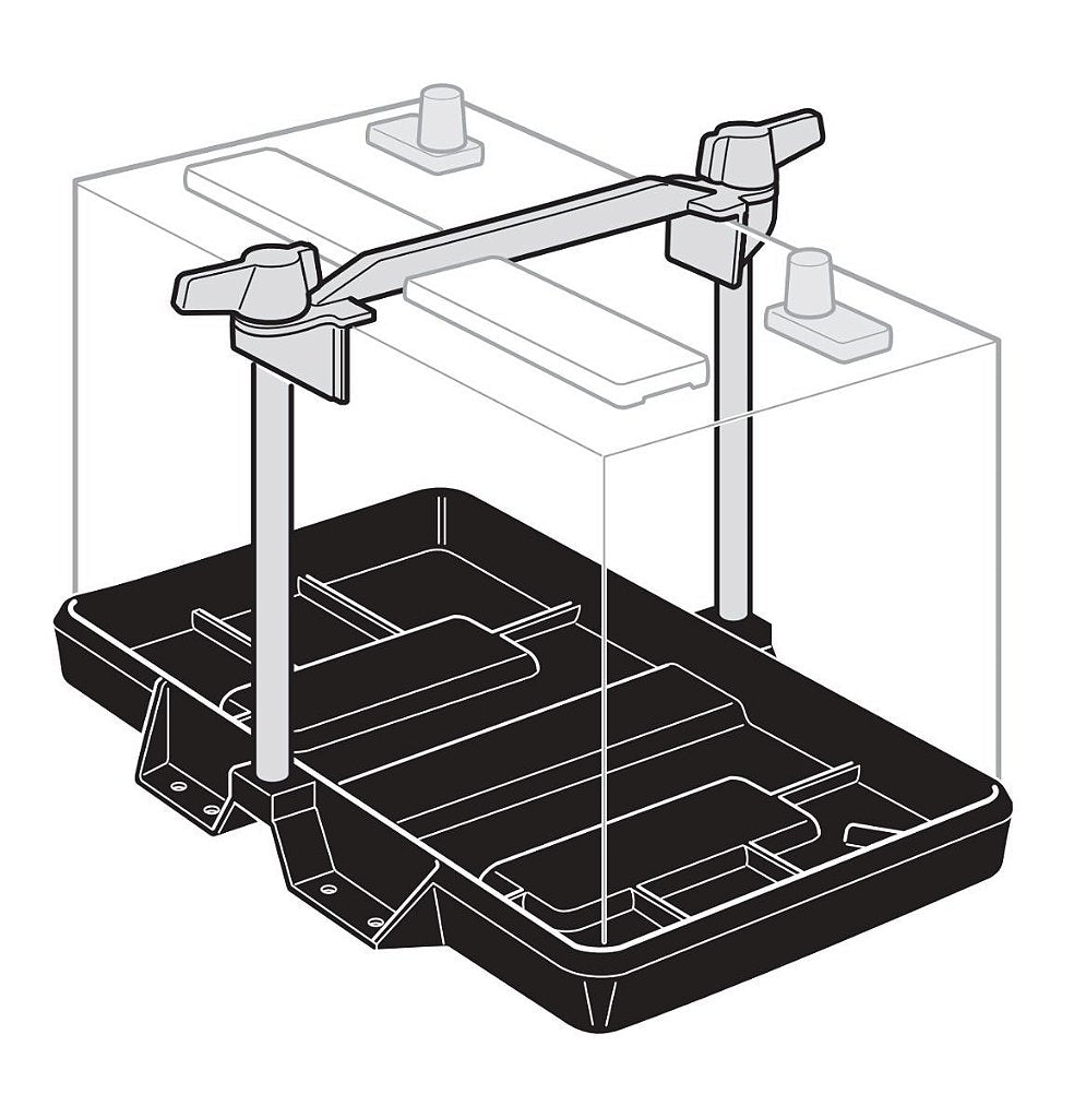 Bandeja para batería con asa rígida ajustable Attwood Pequeña