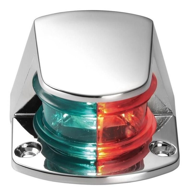Luz de navegación proa bicolor 12V cromada barco lanchas
