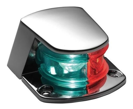 Luz de navegación proa bicolor 12V cromada barco lanchas