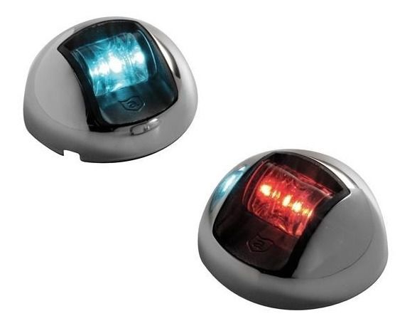 Luz de navegación lateral par LED bicolor inox lancha Attwood
