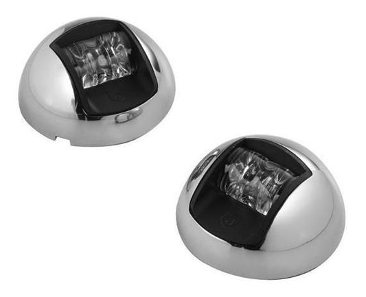 Luz de navegación lateral par LED bicolor inox lancha Attwood