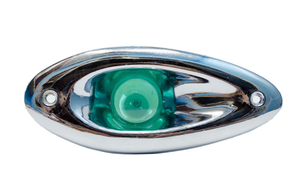 Luz de navegación LED 12V proa bombordo ojo de tiburón cromado