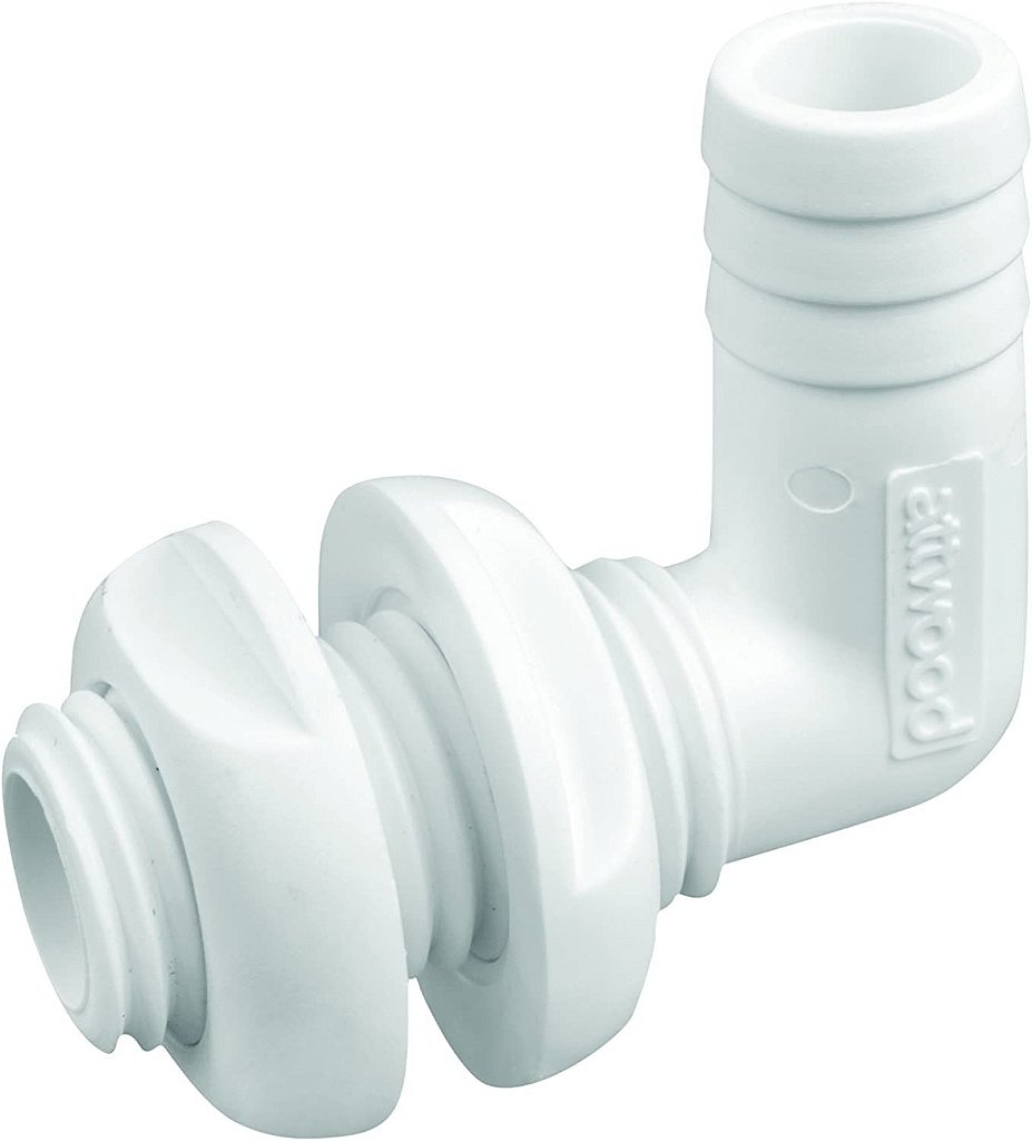 Salida de Água Costado Blanca Nylon Curva 3/4 Pulgada