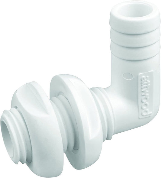 Salida de Água Costado Blanca Nylon Curva 3/4 Pulgada