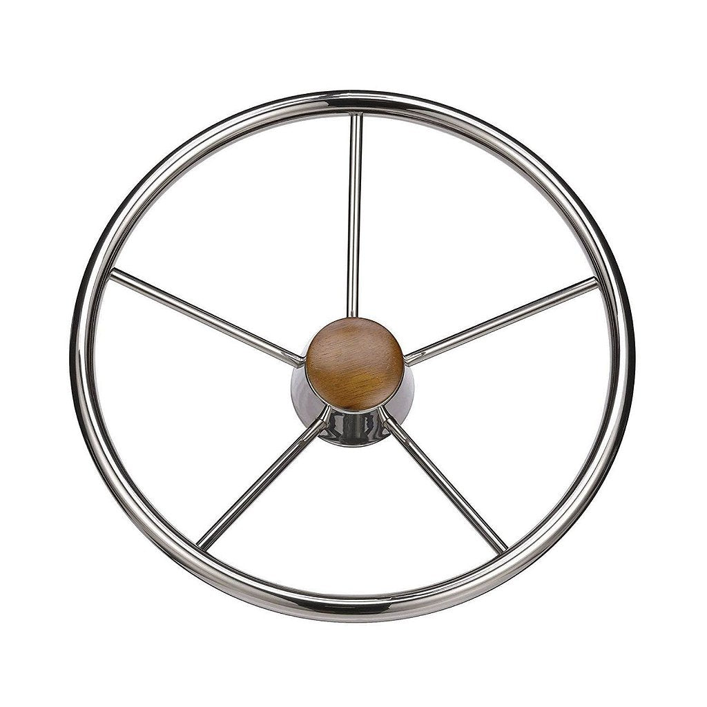 Volante Acero Inoxidable Tampa Madeira 38cm al P/ Barco Lancha