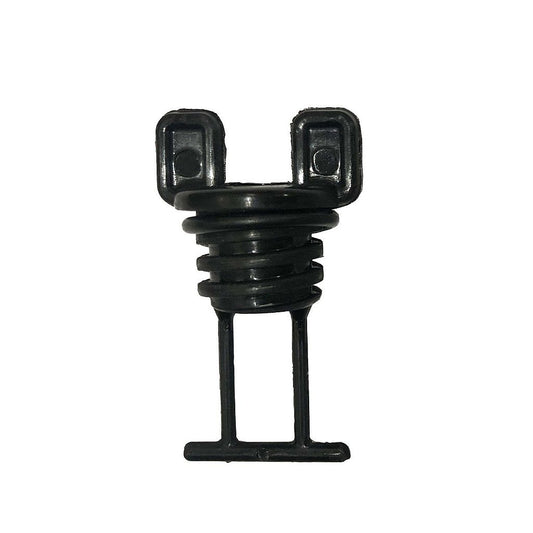 Tapón de drenaje negro con rosca gruesa de 3/4" para embarcaciones/lanchas.