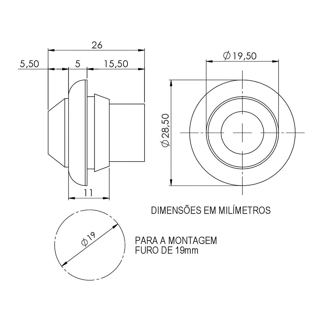 Luz cortesía auxiliar amarilla LED 12V carreta remolque barco lancha