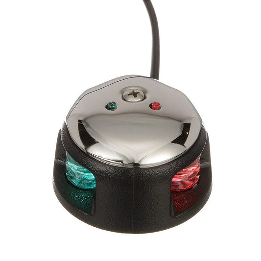 Luz navegación proa LED bicolor acero inox sobreponer lancha barco