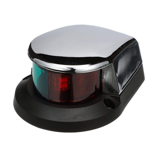 Luz navegación proa LED bicolor 12V cromada zamak barco lancha