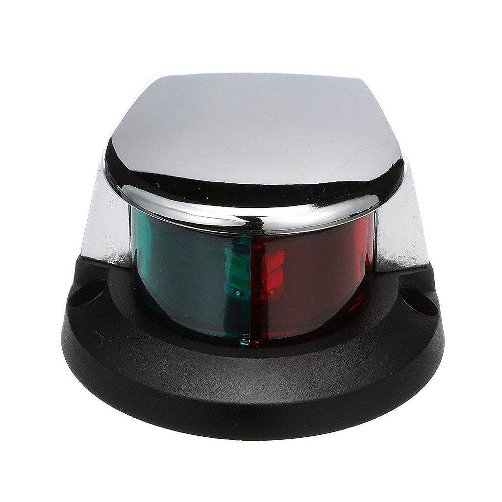 Luz navegación proa LED bicolor 12V cromada zamak barco lancha