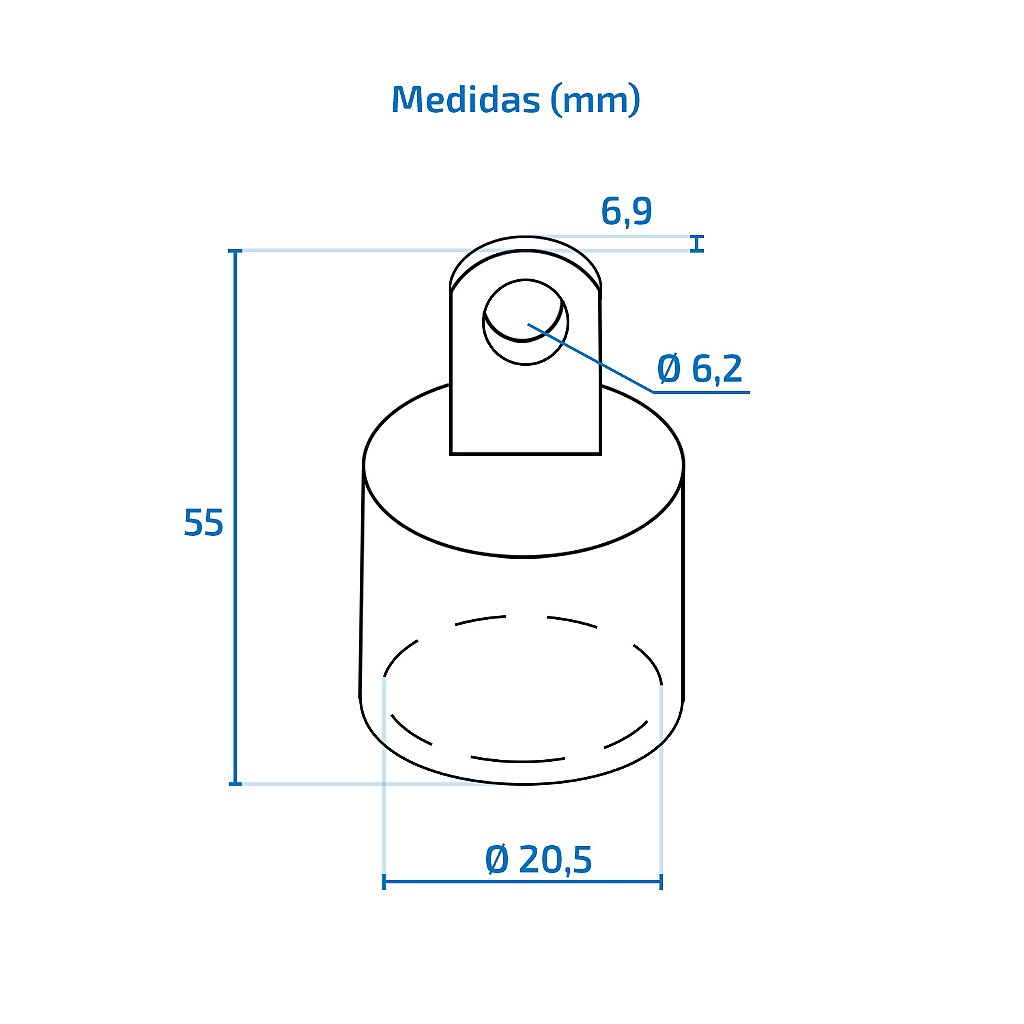 Terminal de Toldilla de acero inoxidable de 3/4" para barcos