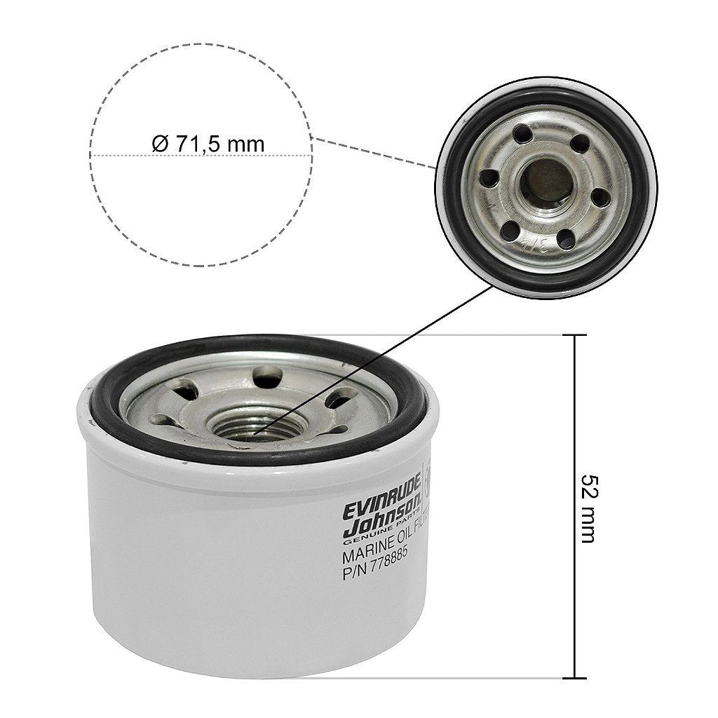Filtro de Aceite Motor Evinrude Johnson 25-50-70 Hp 778885