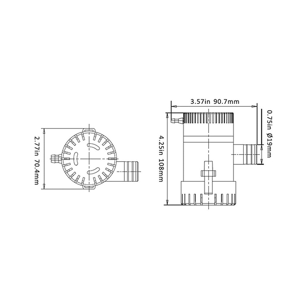 Bomba de achique Seaflo de 750 GPH (2893 litros por hora) 12 V