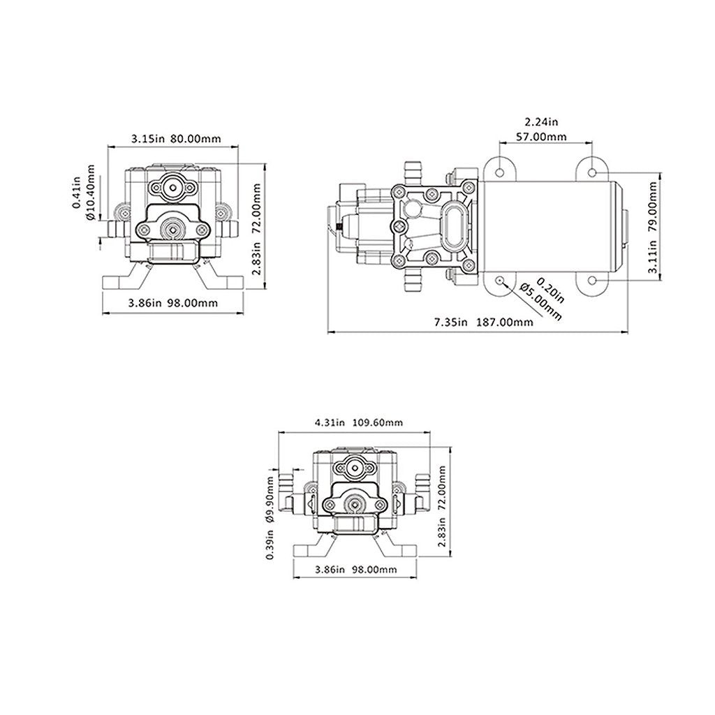Bomba de presión Agua Seaflo de 1.4 GPM, 5.3 litros, 100 PSI, 24 V
