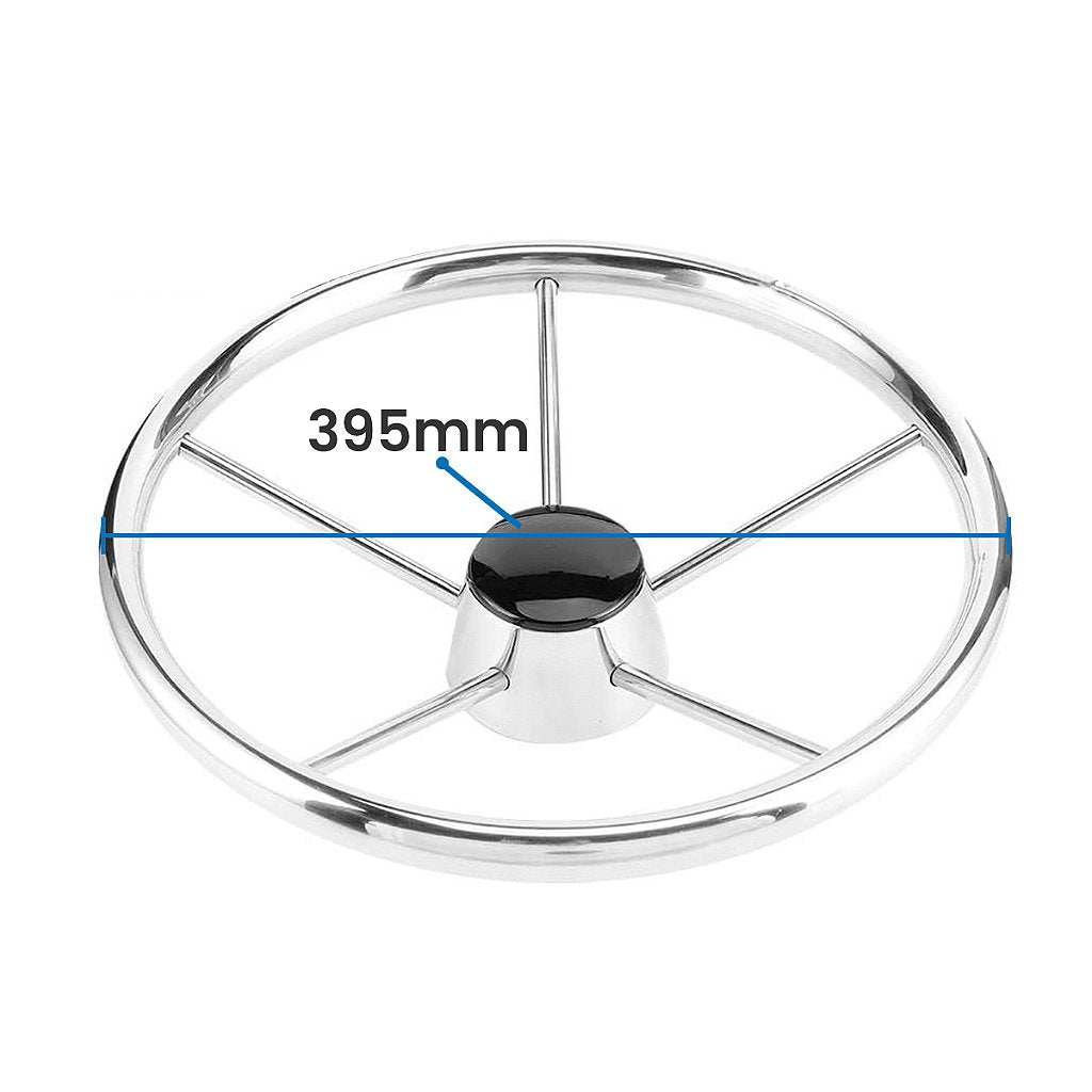 Volante Nautico Acero Inoxidable Universal 395 mm Para Barco Lancha